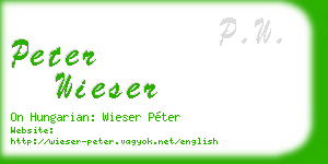 peter wieser business card